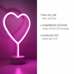 Luminaires Leuchten Direkt Éclairage Led|Luminaire déco Leuchten-Direkt NEON-HERZ LED Rose, 1 lumière