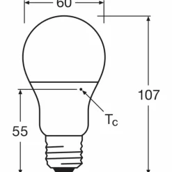 Luminaires Osram E27 8.5 Watt blanc chaud 806 Lumen