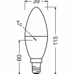 Luminaires Osram E14 7.5 Watt blanc chaud 806 Lumen