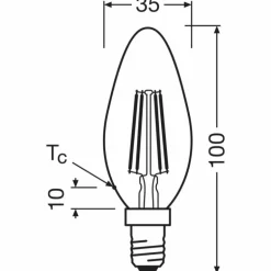 Luminaires Osram E14 1.2 Watt blanc chaud 255 Lumen