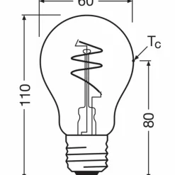 Luminaires Osram E27 4.9 Watt blanc chaud 470 Lumen