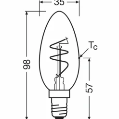 Luminaires Osram E14 3.5 Watt blanc chaud dimmable 300 Lumen