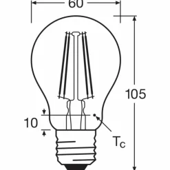 Luminaires Osram E27 LED 7.5 Watt blanc chaud 1055 Lumen