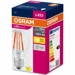 Luminaires Osram E27 LED 11 Watt blanc chaud 1521 Lumen