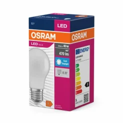 Luminaires Osram E27 LED 4.9 Watt blanc lumière du jour 470 Lumen