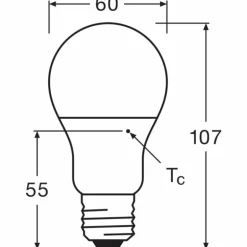 Luminaires Osram E27 LED 8.5 Watt blanc chaud 806 Lumen