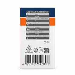 Luminaires Osram E14 LED 4.9 Watt blanc chaud 470 Lumen