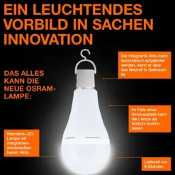 Luminaires Osram E27 LED 8 Watt blanc chaud 806 Lumen