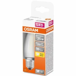 Luminaires Osram E27 LED 2.5 Watt blanc chaud 250 Lumen