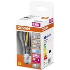Luminaires Osram E27 LED 6 Watt blanc neutre 806 Lumen