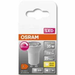 Luminaires Osram GU10 LED 3 Watt blanc chaud dimmable 230 Lumen