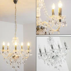 hofstein Lustres|Lustre à 5 lampes Transparent, 5 lumières
