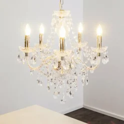 hofstein Lustres|Lustre à 5 lampes Transparent, 5 lumières