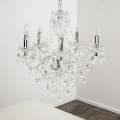 hofstein Lustres|Lustre à 5 lampes Transparent, 5 lumières