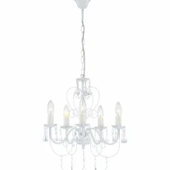 Luminaires Globo Lighting Lustres|Lustre Globo PINJA Blanc, 5 lumières