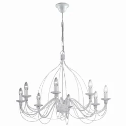 Luminaires Ideallux Suspensions|Lustre Ideal Lux CORTE Blanc, 8 lumières