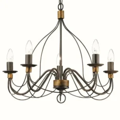 Luminaires Ideallux Lustres|Lustre Ideal Lux CORTE Rouille, 5 lumières