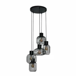 hofstein Suspensions|lustre Lalora Anthracite, 5 lumières