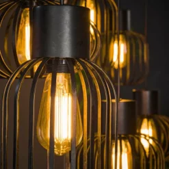 hofstein Suspensions|lustre Lalora Anthracite, 6 lumières