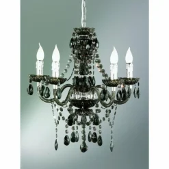 Luminaires Reality Lustres|Lustre Reality Noir, Transparent, 5 lumières