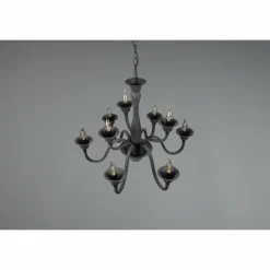 Luminaires Trio Lustres|Lustre Trio Elsa Anthracite, 9 lumières