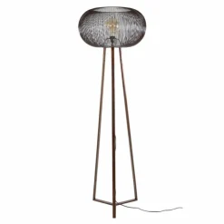 hofstein Lampadaires Et Lampes Sur Pied|Luzinde Lampadaire Nickel mat, Noir, 1 lumière