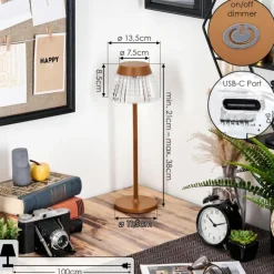 hofstein Éclairage Led|Macos Lampe de bureau, Lampe à poser, Liseuse LED Rouille, 1 lumière