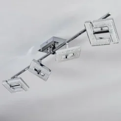 hofstein Spots Et Projecteurs|Madel Plafonnier, Spot de plafond Chrome, Nickel mat, 4 lumières