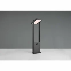 Malawi Lampadaire d'extérieur Luminaires Trio LED Anthracite, 1 lumière, Détecteur de mouvement