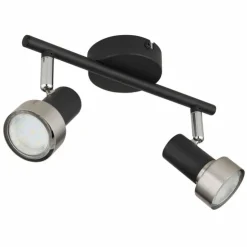 Luminaires Globo Lighting Spots Et Projecteurs|Mason Plafonnier, Spot de plafond, Applique murale, Spot mural Chrome, Noir, 2 lumières