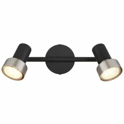 Luminaires Globo Lighting Spots Et Projecteurs|Mason Plafonnier, Spot de plafond, Applique murale, Spot mural Chrome, Noir, 2 lumières