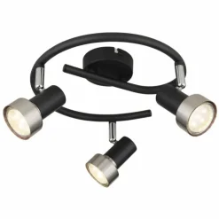 Luminaires Globo Lighting Spots Et Projecteurs|Mason Plafonnier, Spot de plafond, Applique murale, Spot mural Chrome, Noir, 3 lumières