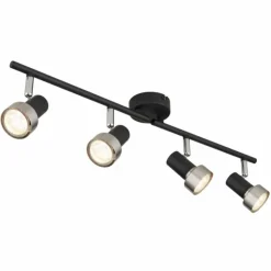 Luminaires Globo Lighting Spots Et Projecteurs|Mason Plafonnier, Spot de plafond, Applique murale, Spot mural Chrome, Noir, 4 lumières
