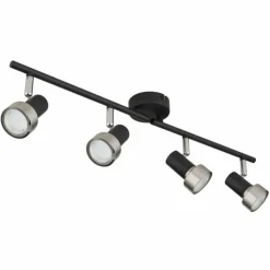 Luminaires Globo Lighting Spots Et Projecteurs|Mason Plafonnier, Spot de plafond, Applique murale, Spot mural Chrome, Noir, 4 lumières
