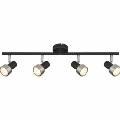 Luminaires Globo Lighting Spots Et Projecteurs|Mason Plafonnier, Spot de plafond, Applique murale, Spot mural Chrome, Noir, 4 lumières