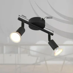 Luminaires Globo Lighting Spots Et Projecteurs|Matrix Plafonnier, Spot de plafond, Applique murale, Spot mural Noir, 2 lumières