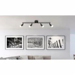 Luminaires Globo Lighting Spots Et Projecteurs|Matrix Plafonnier, Spot de plafond, Applique murale, Spot mural Noir, 4 lumières