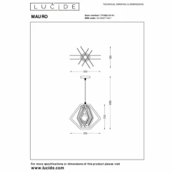 Luminaires Lucide Suspensions|MAURO Suspension Sable, 1 lumière