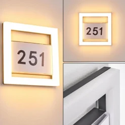 Numéro d'adresse éclairé Linna LED Blanc, 1 lumière