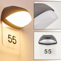 Numéros de maison éclairé Tanguro LED Noir, 1 lumière