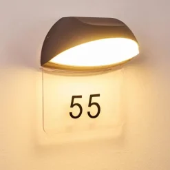 Numéros de maison éclairé Tanguro LED Noir, 1 lumière