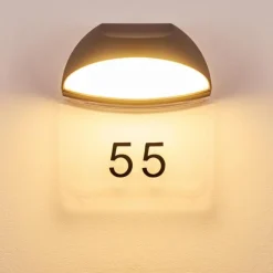 Numéros de maison éclairé Tanguro LED Noir, 1 lumière