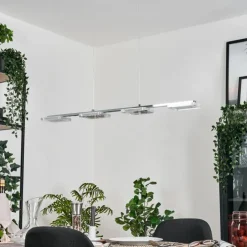 hofstein Suspensions|Ordal Suspension, Suspension LED Argenté, 4 lumières
