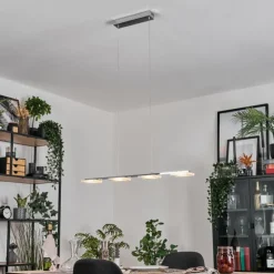 hofstein Suspensions|Ordal Suspension, Suspension LED Argenté, 4 lumières