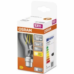 OSRAM CLASSIC A LED B22d 6,5 Watt 2700 Kelvin 806 Lumen