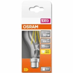 OSRAM CLASSIC A LED B22d 6,5 Watt 2700 Kelvin 806 Lumen