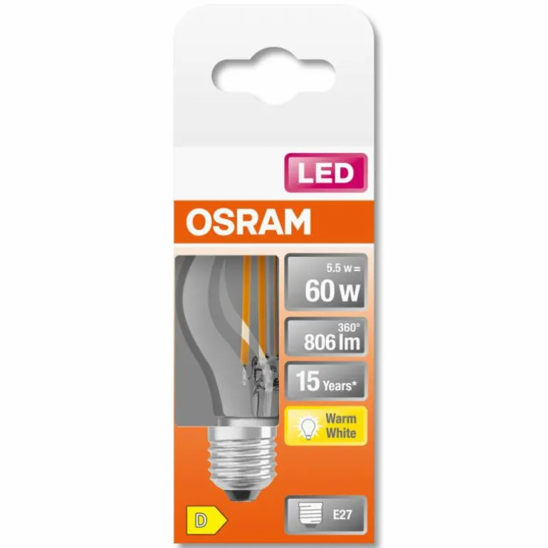OSRAM LED Retrofit E27 5,5 watt 2700 kelvin 806 lumen