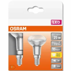 OSRAM LED STAR Lot de 2 E14 1,5 Watt 2700 Kelvin 110 lumen