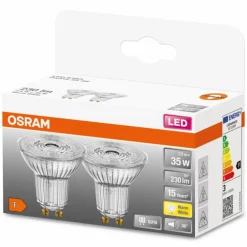 OSRAM LED STAR Lot de 2 GU10 2,6 watt 2700 kelvin 230 lumen