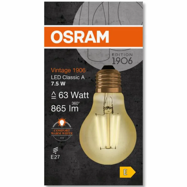 OSRAM Vintage 1906® LED E27 7,5 Watt 2400 Kelvin 865 Lumen